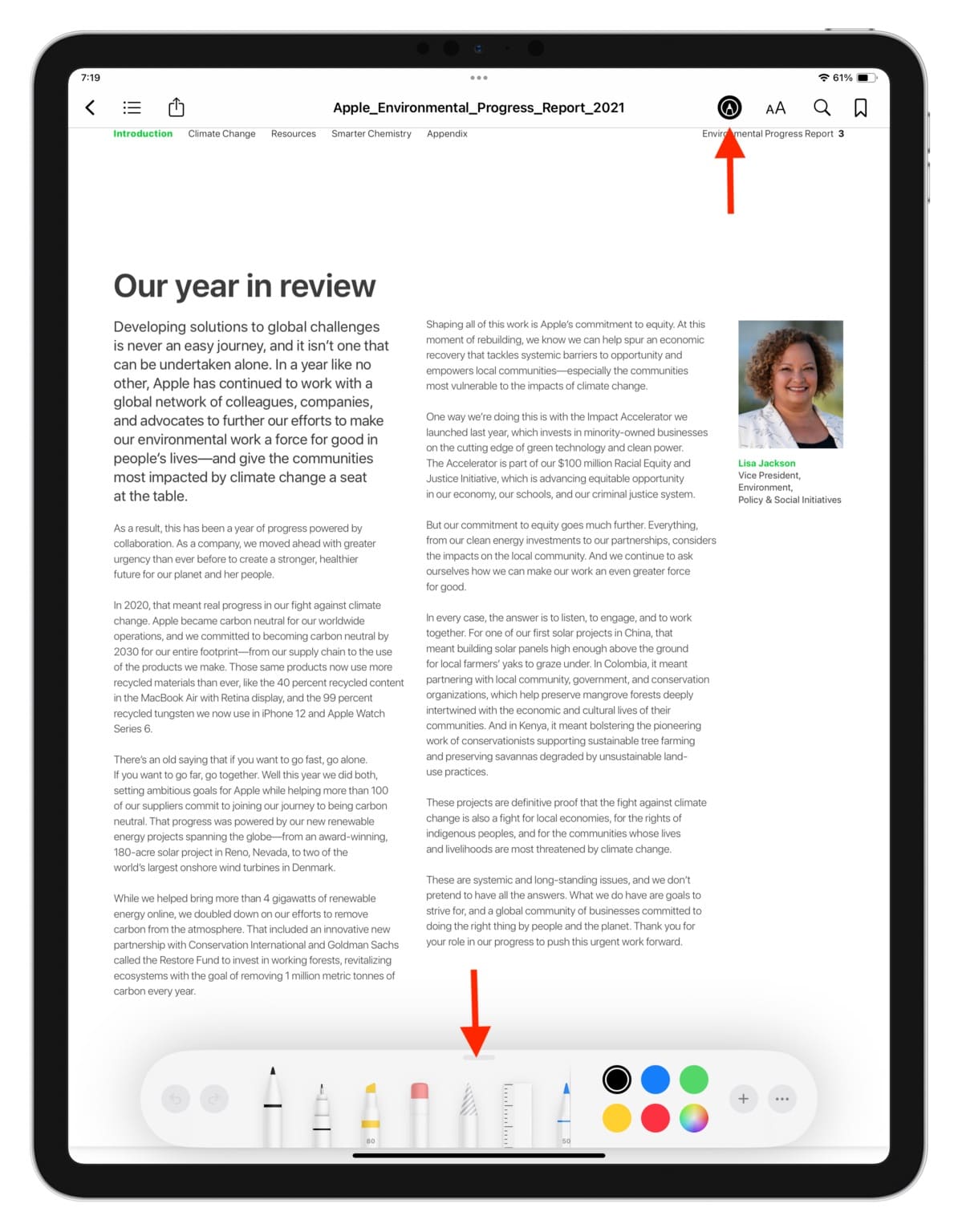Annotate a PDF in Books app on iPad using Apple Pencil