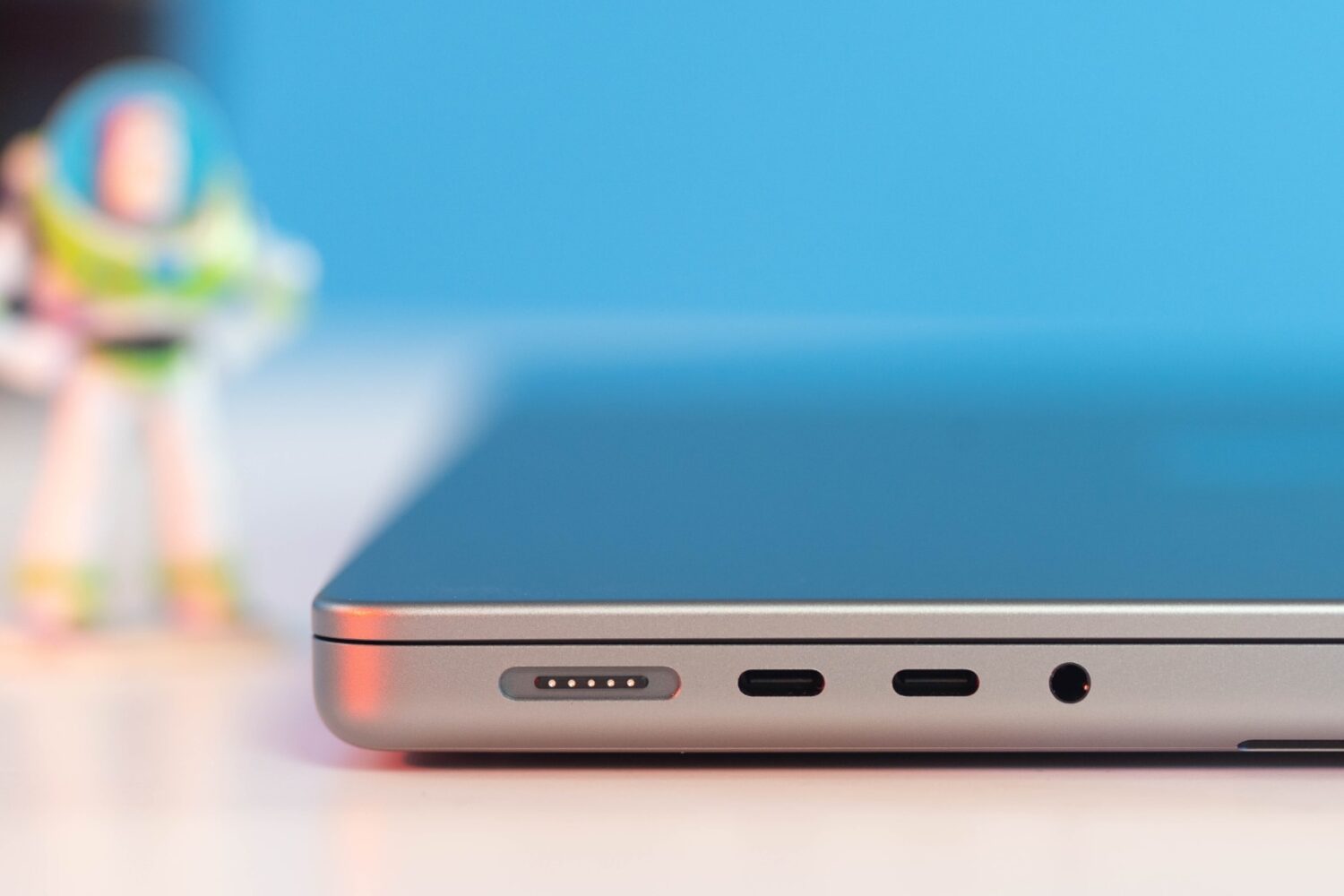 Left side of a MacBook Pro with MagSafe and USB-C ports