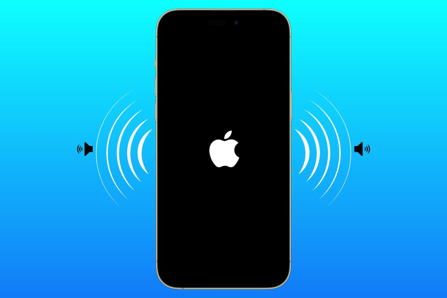 Composition showing iPhone power on sound when it is on the Apple logo screen