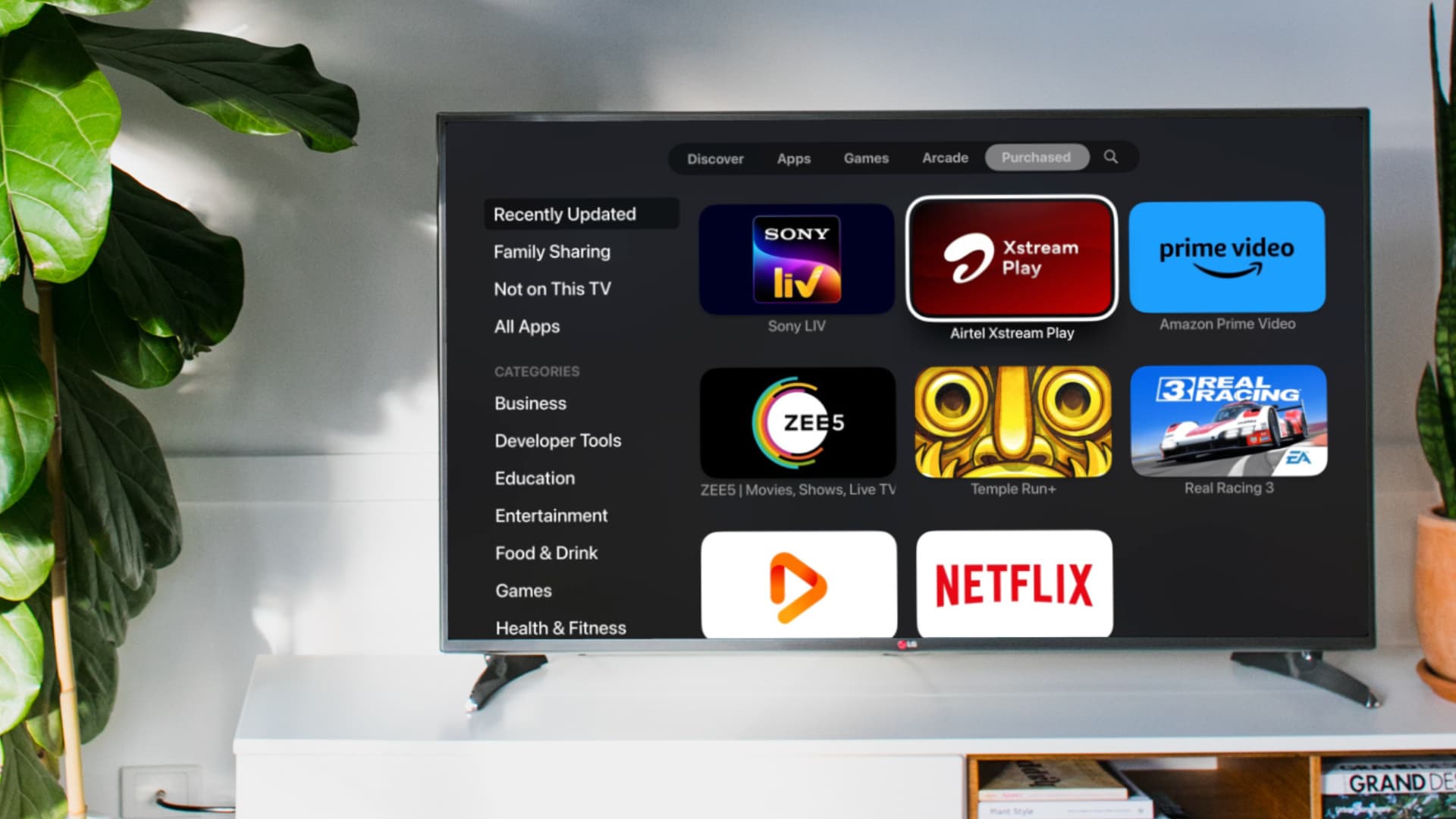 Recently Updated apps on Apple TV