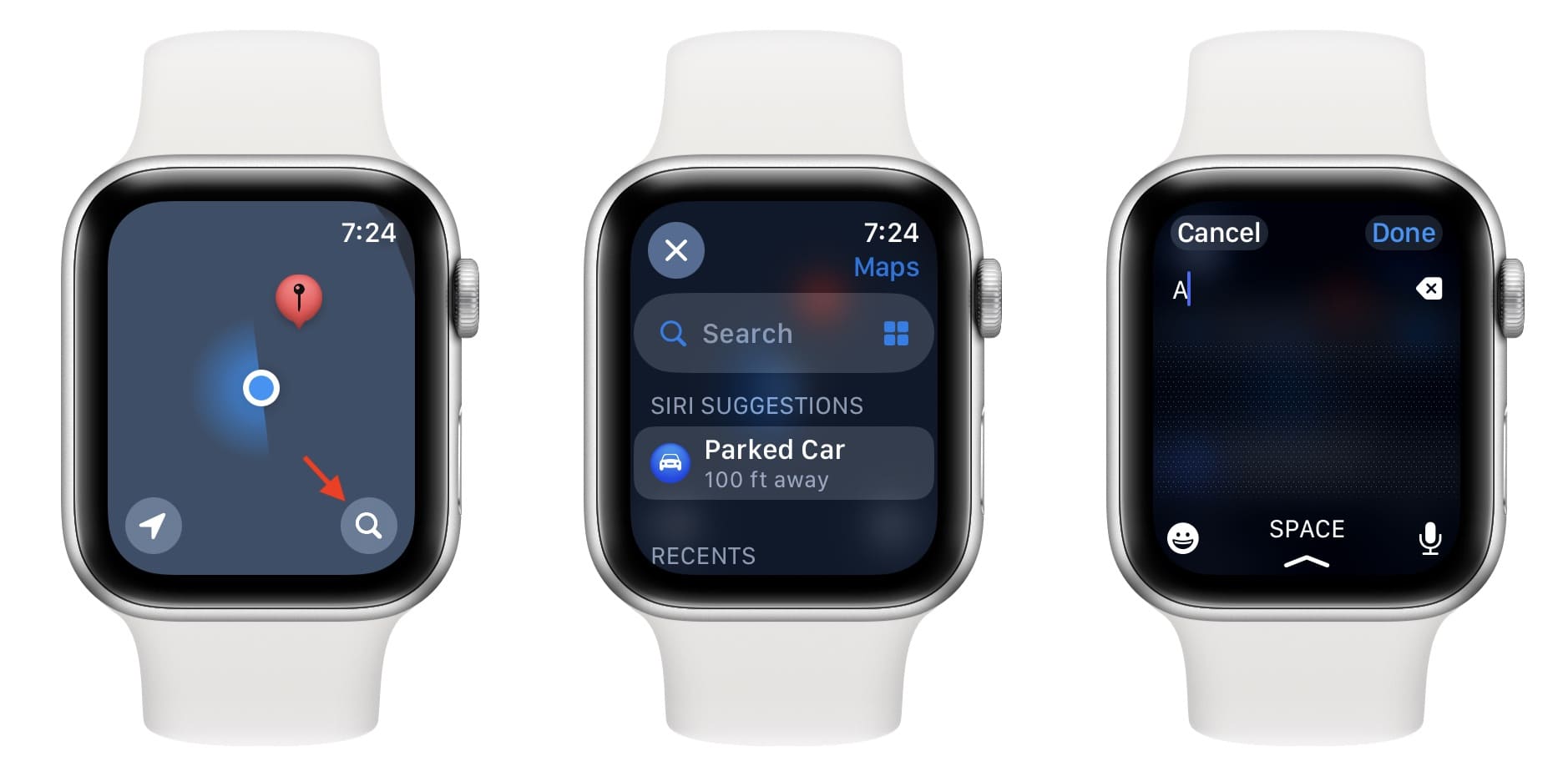 Search your favorite way in Maps on Apple Watch