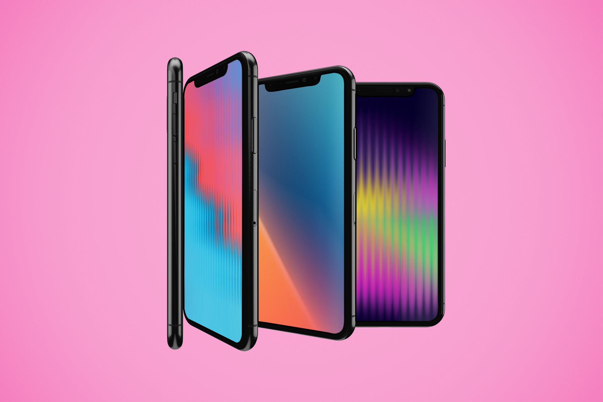 Colorful split gradient wallpapers for iPhone