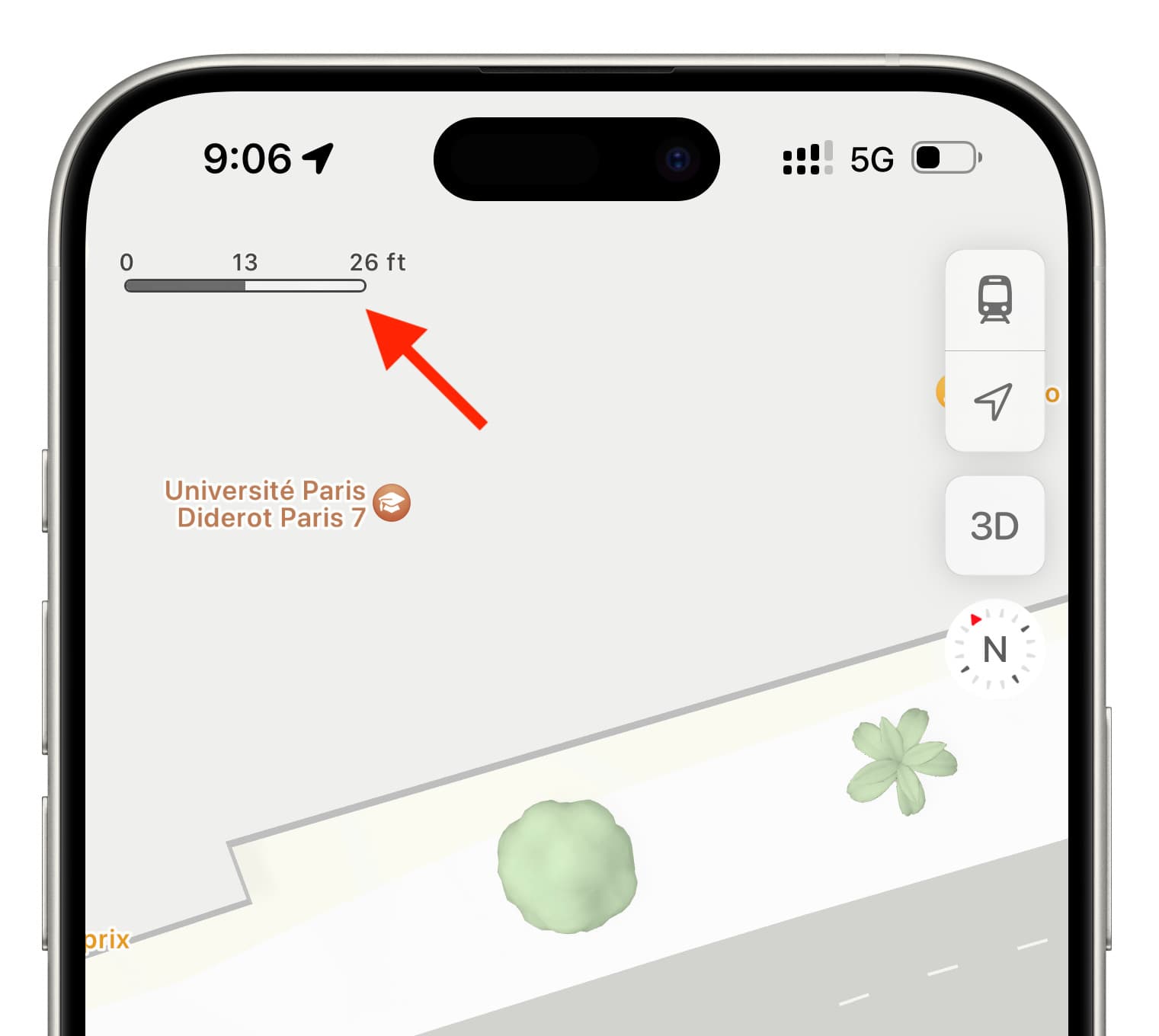 Use Distance scale in Apple Maps on iPhone