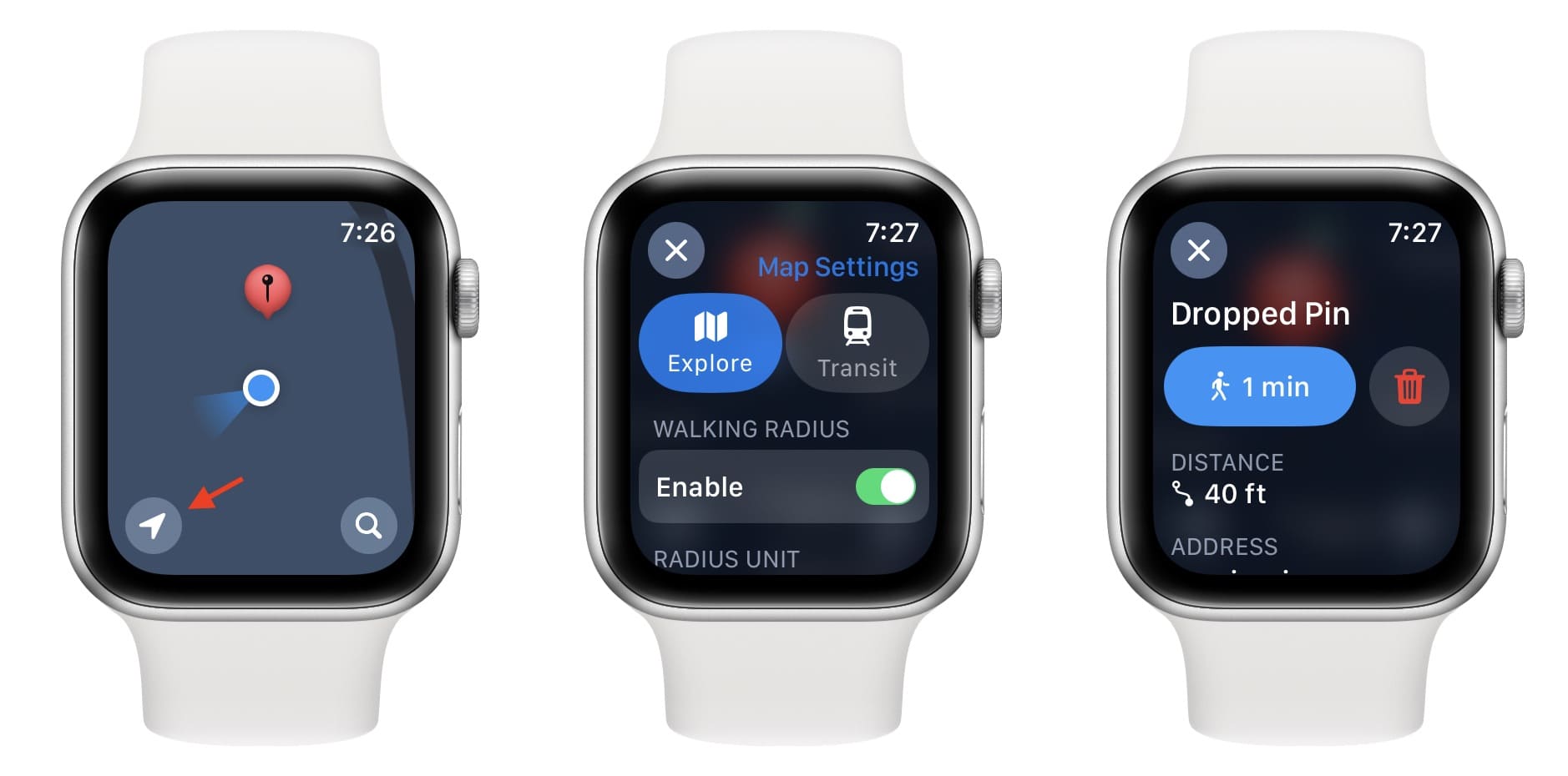 View your surroundings in Apple Maps app on Watch
