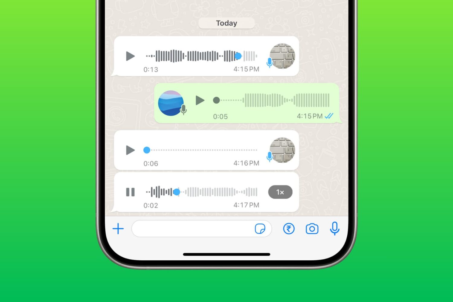 WhatsApp voice messages on iPhone