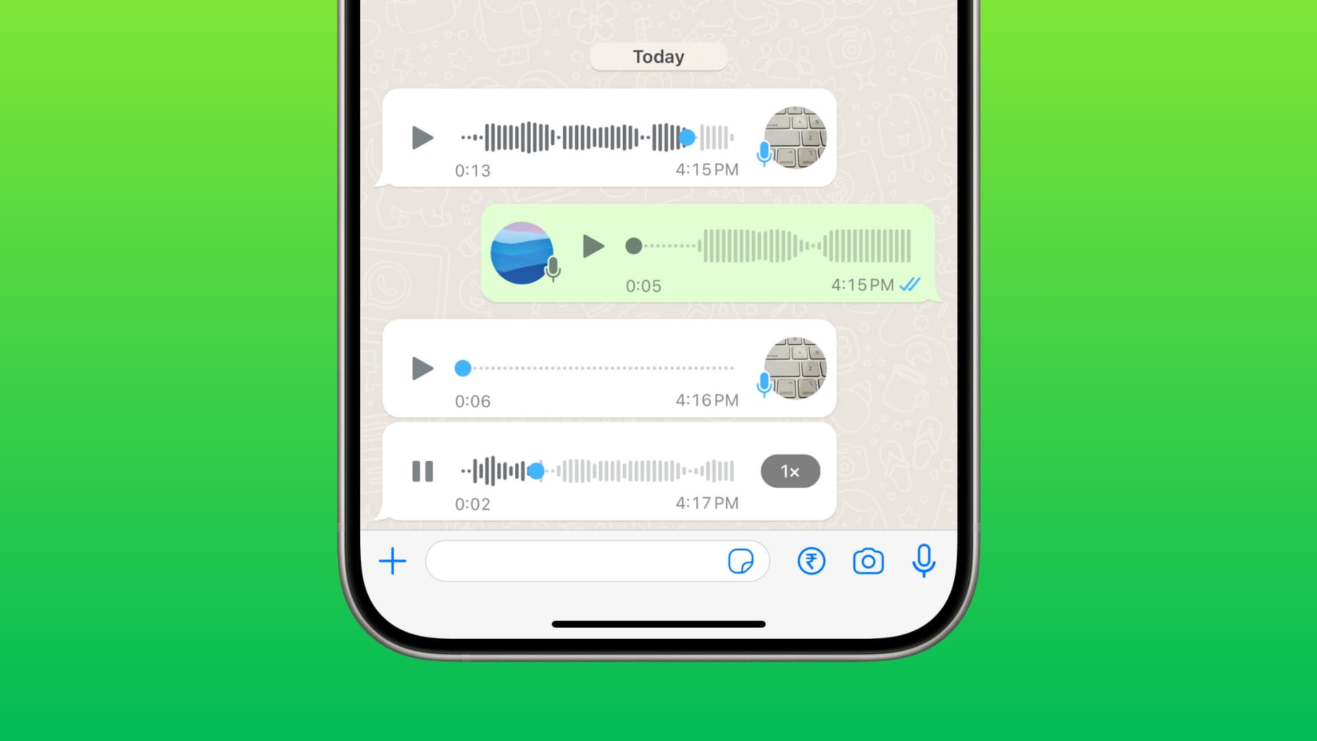 WhatsApp voice messages on iPhone
