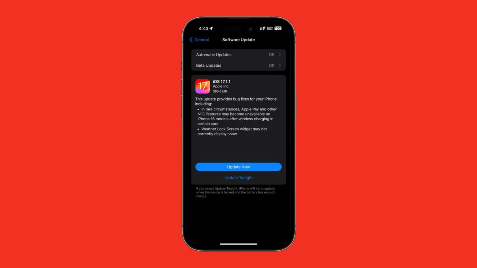 Apple's iOS 17.1.1 software update fixes bugs for iPhone users