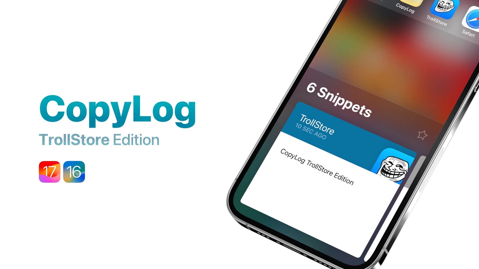 CopyLog for TrollStore brings powerful new clipboard management capabilities to non-jailbroken devices