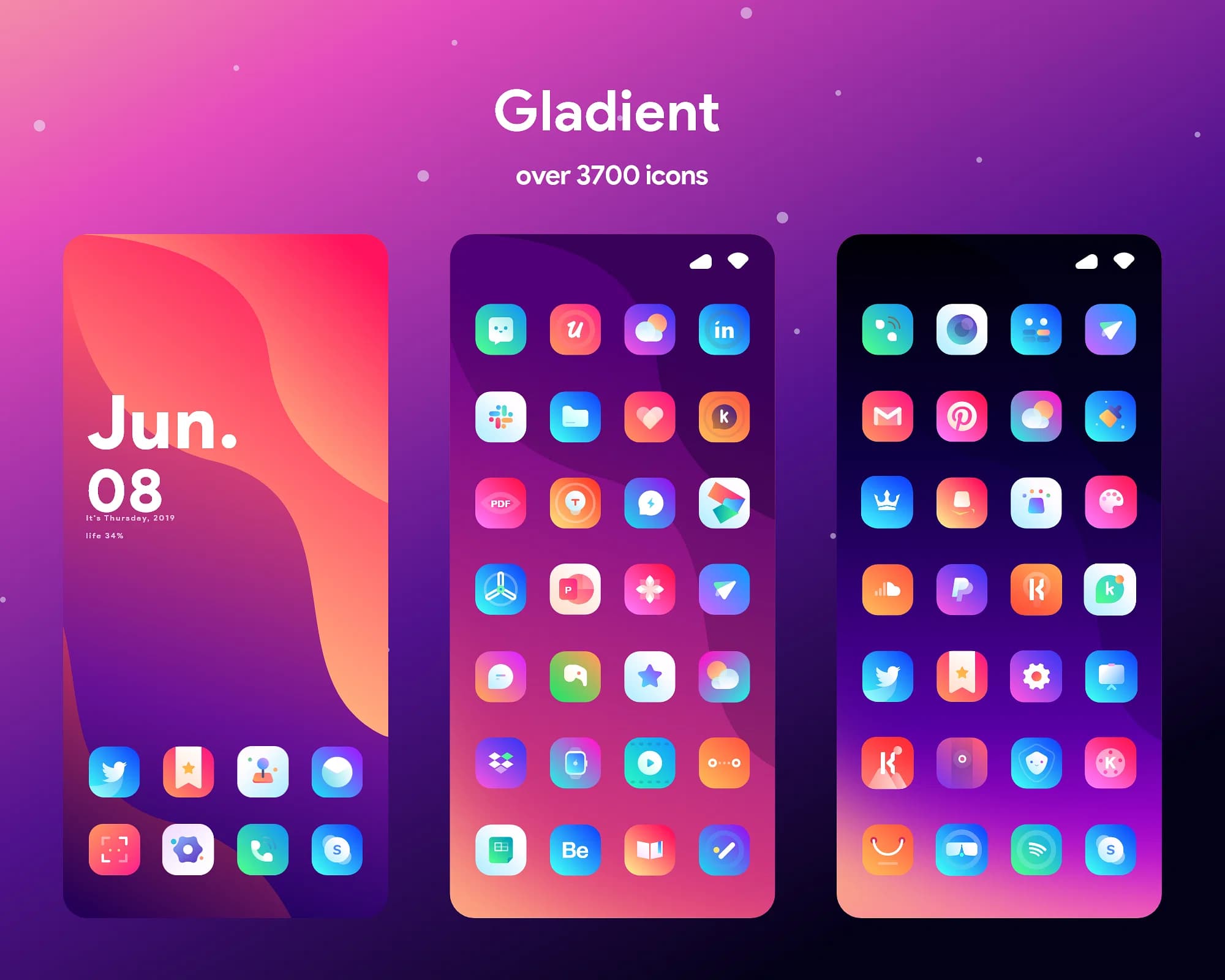 Gladient is an exquisite gradient-based theme for iPhones with tons of extras