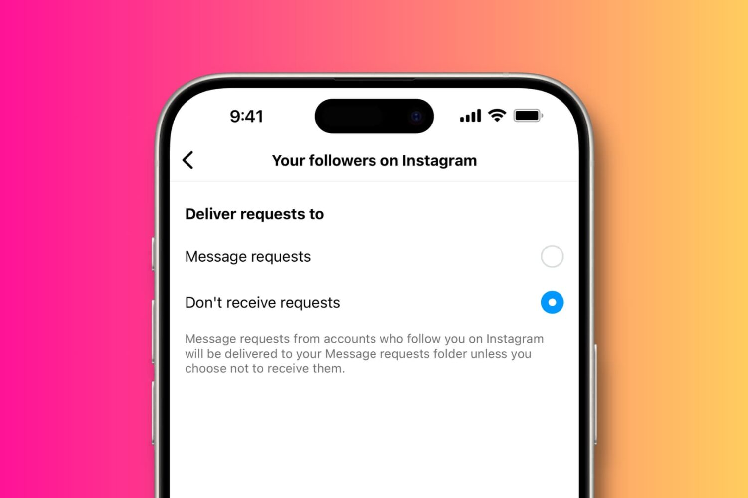 Message settings on Instagram