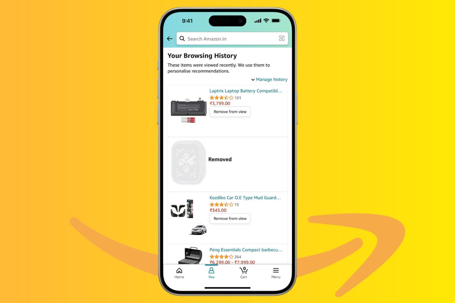 Remove items from your Amazon history