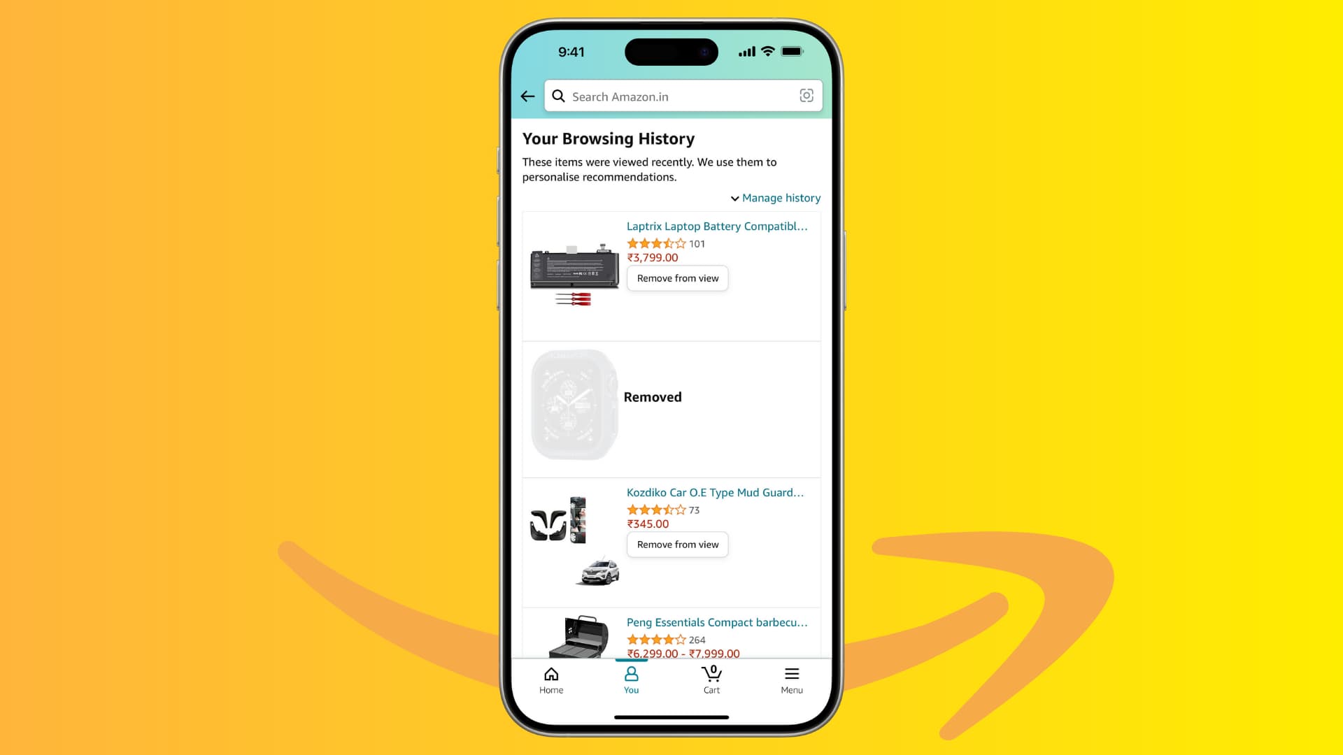 Remove items from your Amazon history
