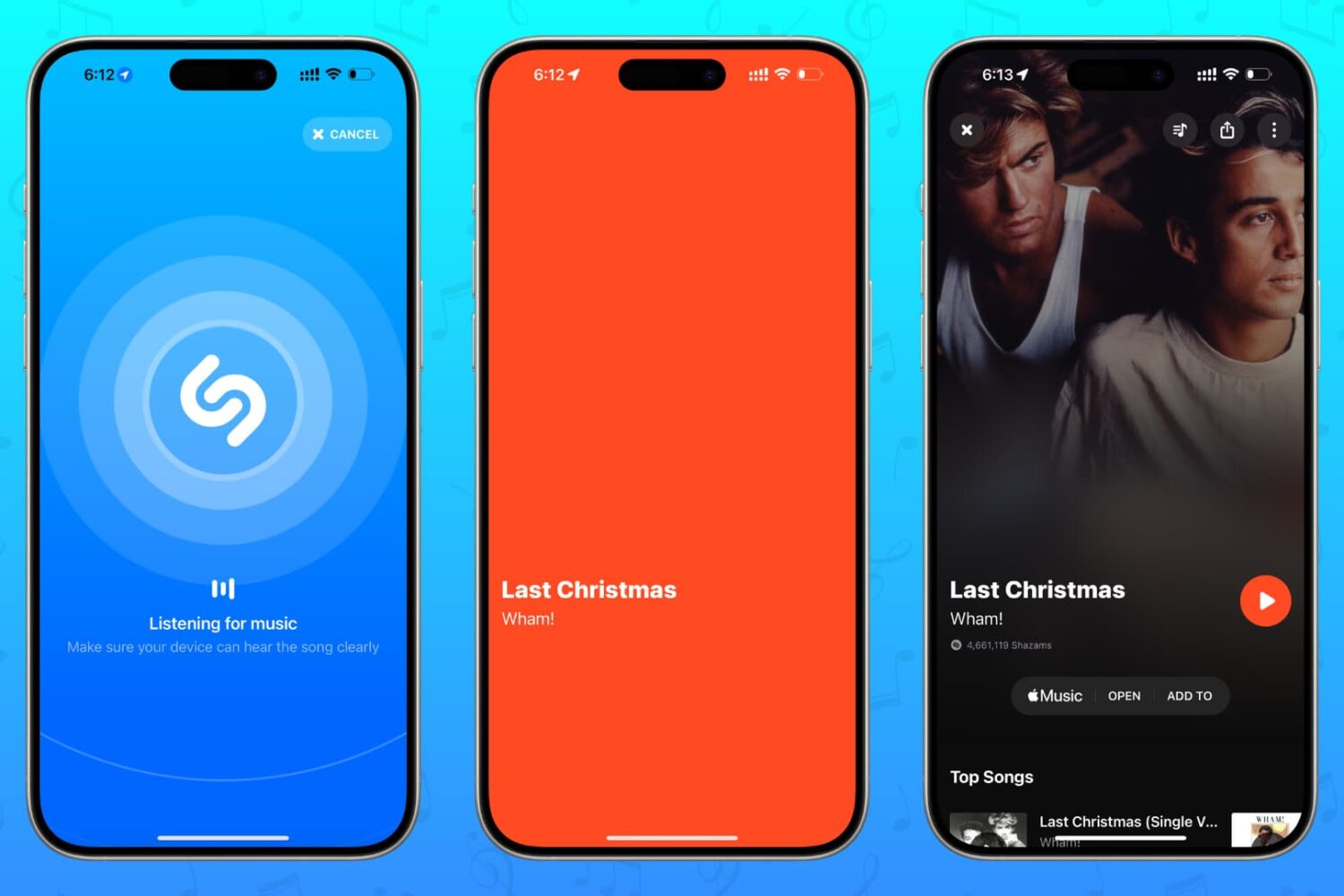 Using Shazam on iPhone to identify an unknown song