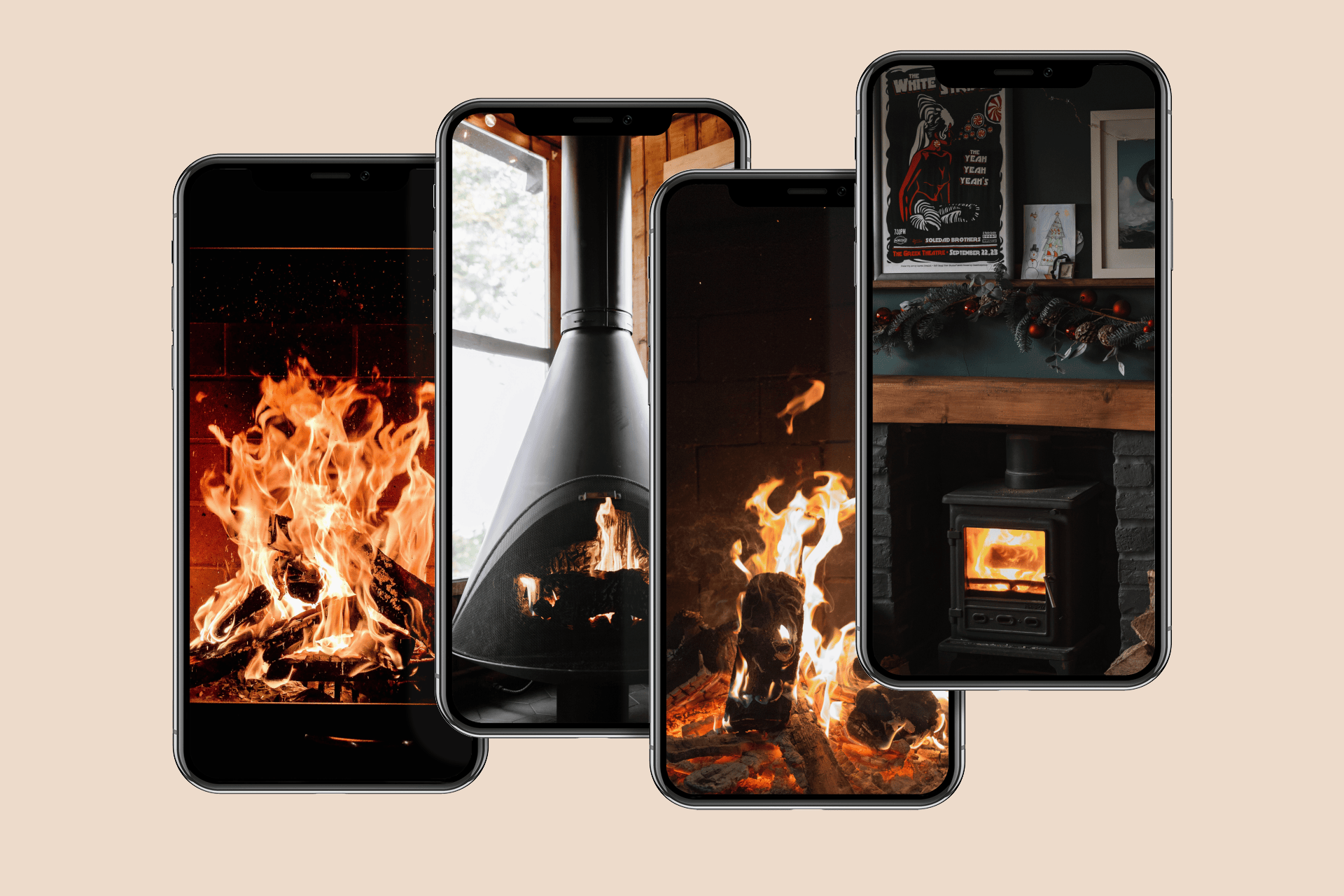 Cozy fireplace wallpaper pack for iPhone