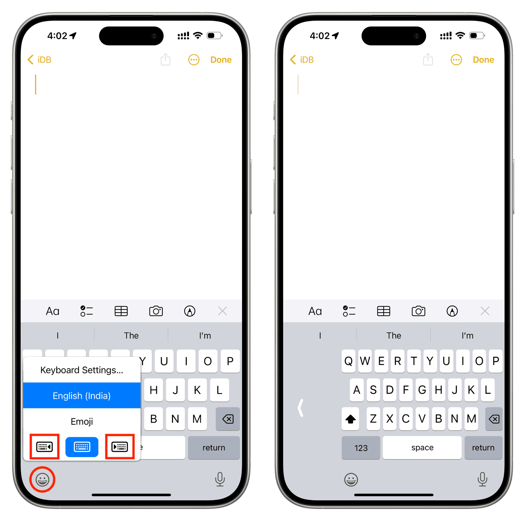 Activate One-Handed Keyboard on iPhone