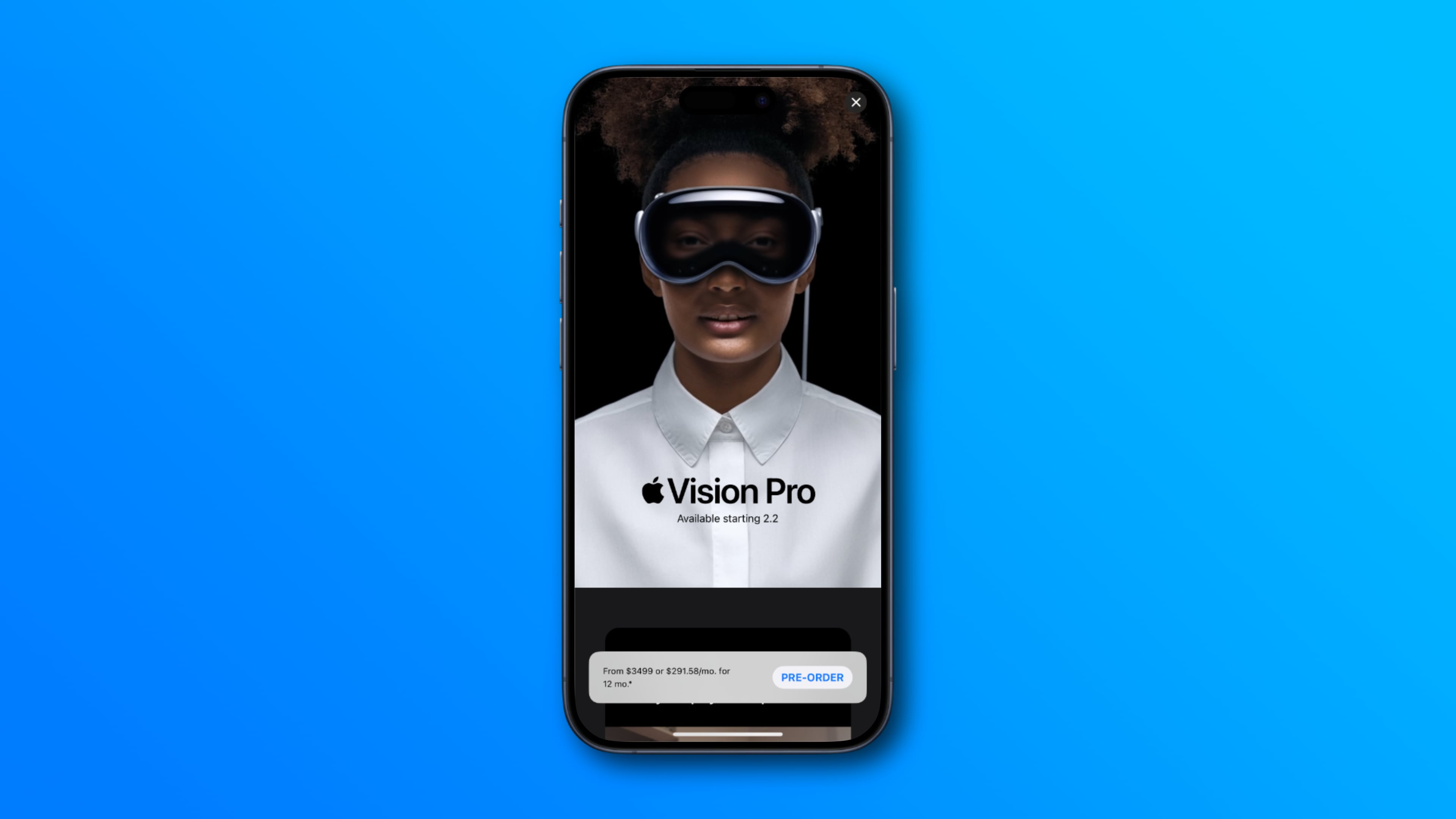 Apple Vision Pro in the iPhone's Apple Store app