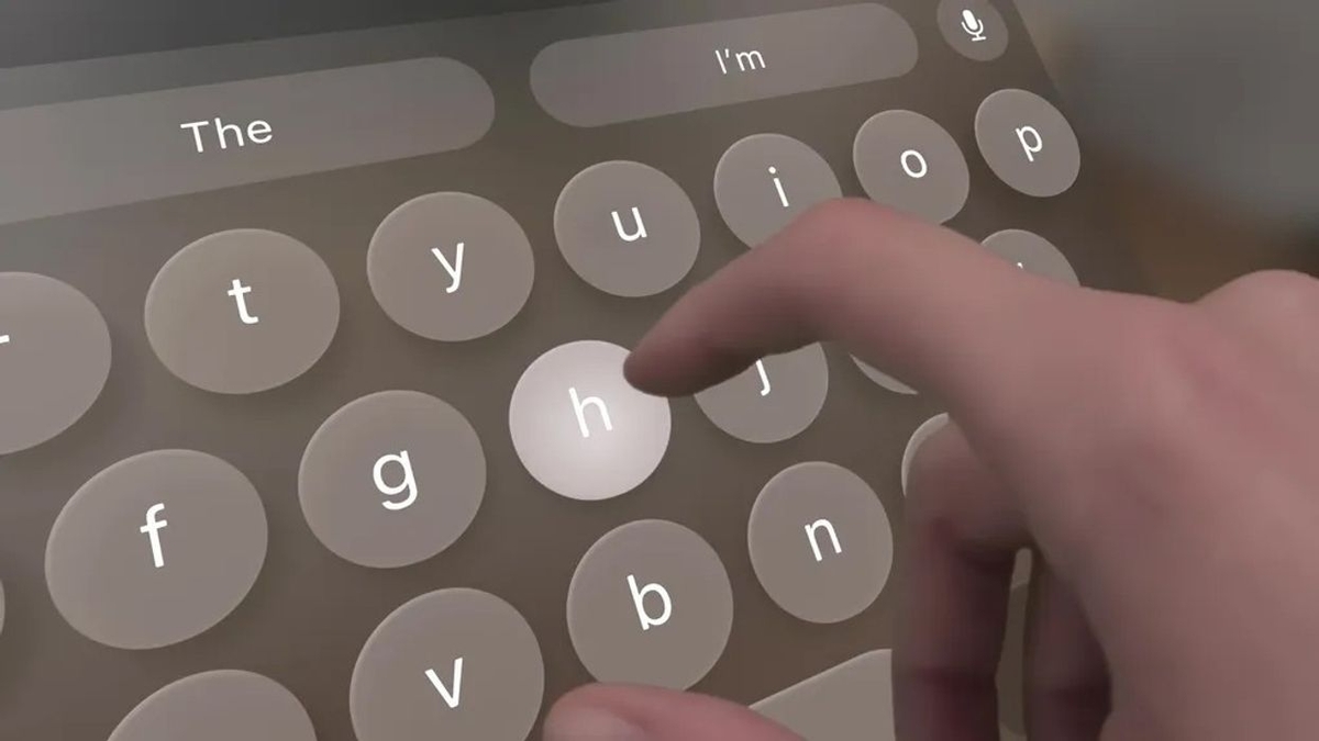 In-air typing on Vision Pro's virtual keyboard