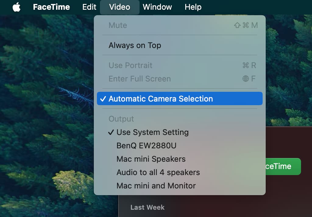 Automatic Camera Selection in FaceTime on Mac