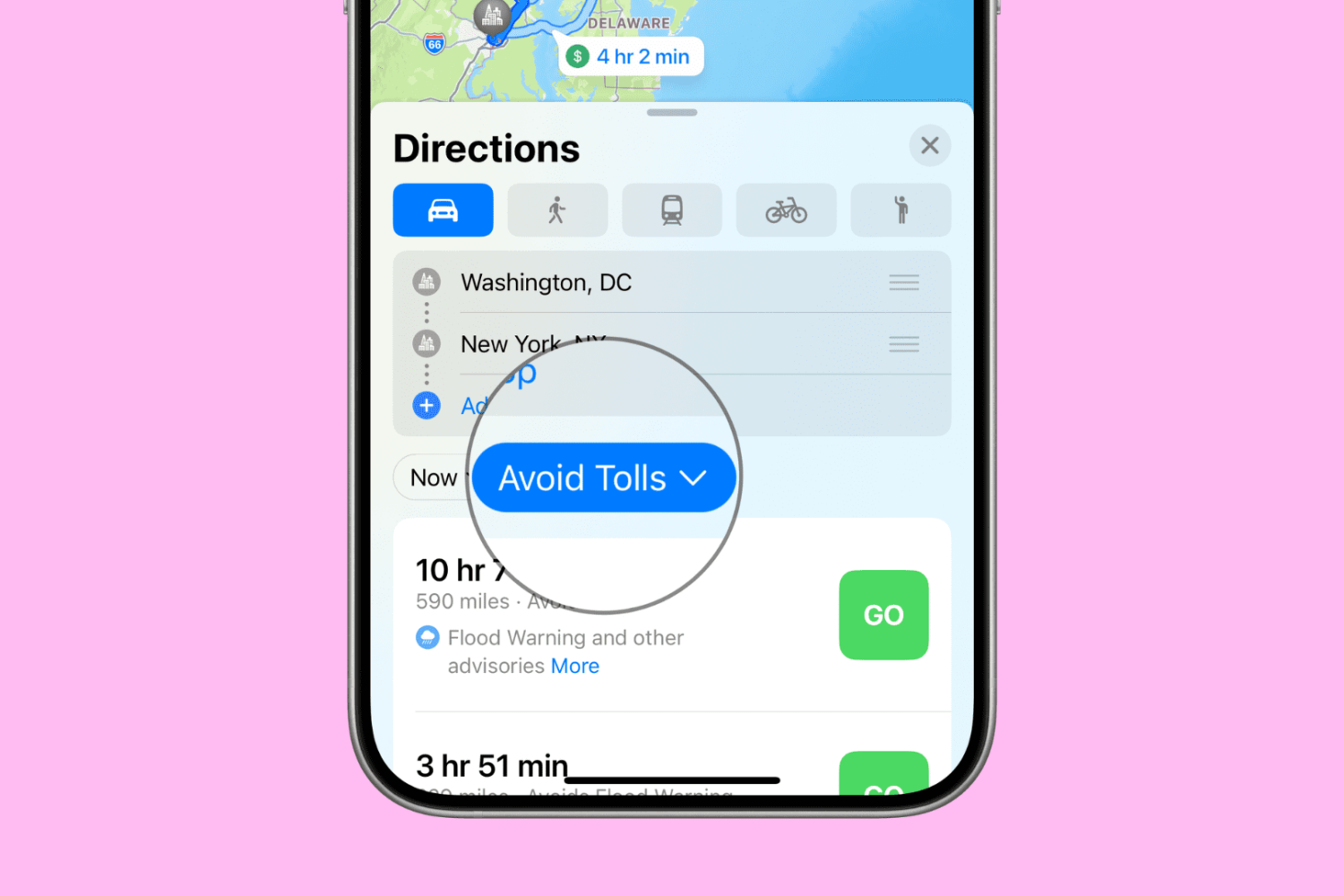 Avoid Tolls in Apple Maps on iPhone