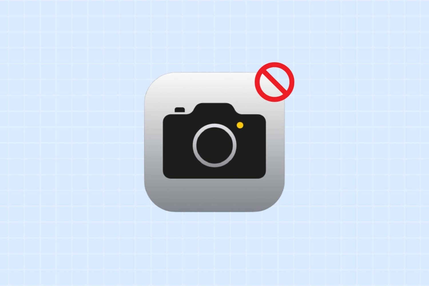 iPhone Camera icon with red block sign
