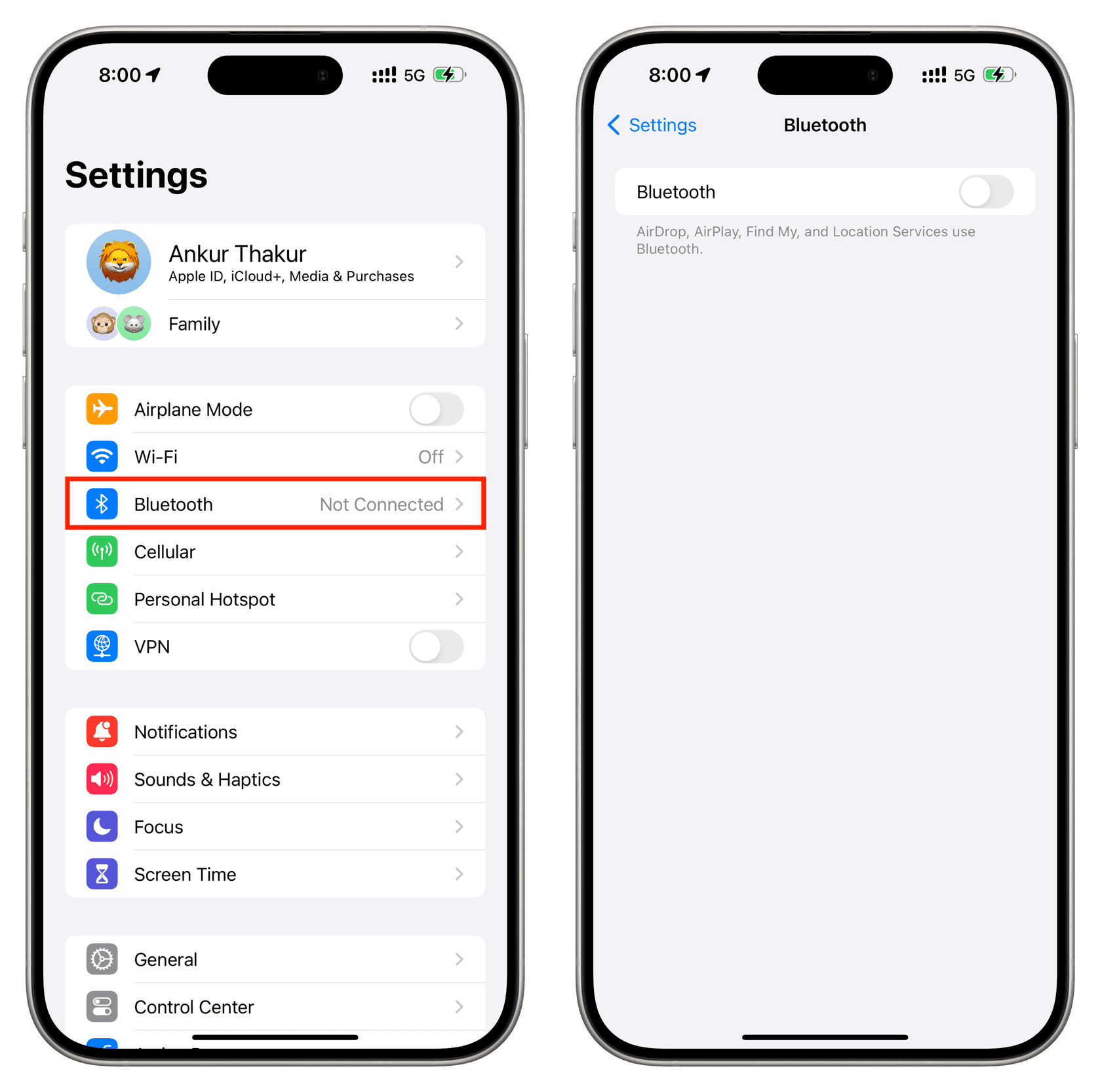 Completely turn off Bluetooth on iPhone