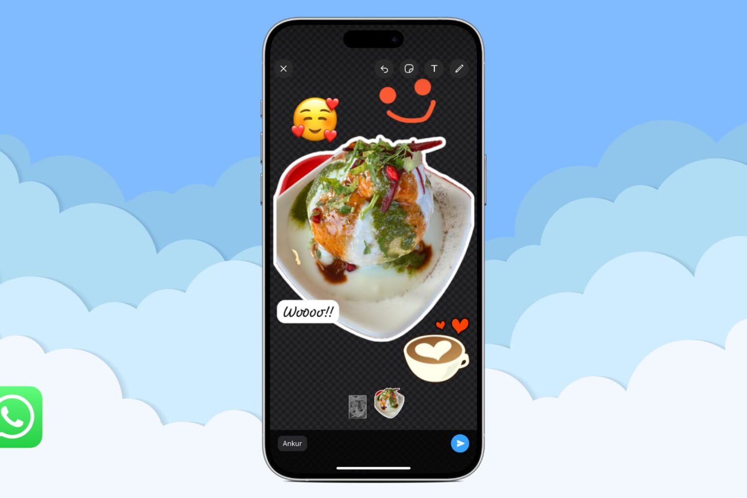 Creating a sticker in WhatsApp on iPhone