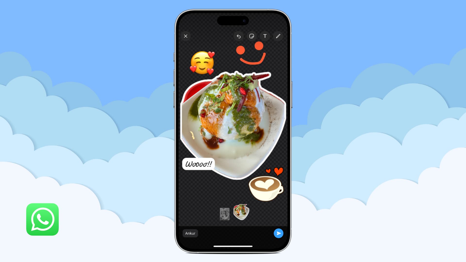 Creating a sticker in WhatsApp on iPhone