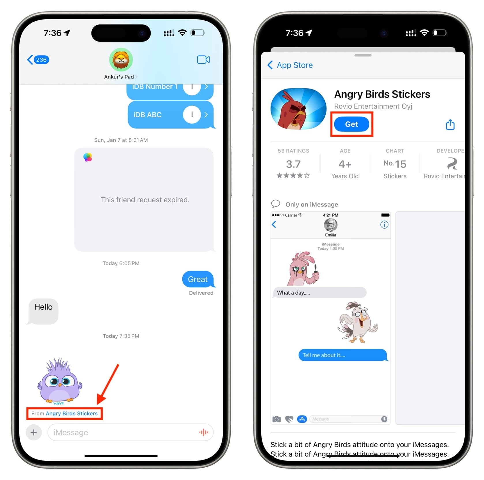 Download sticker your friend uses on your iPhone