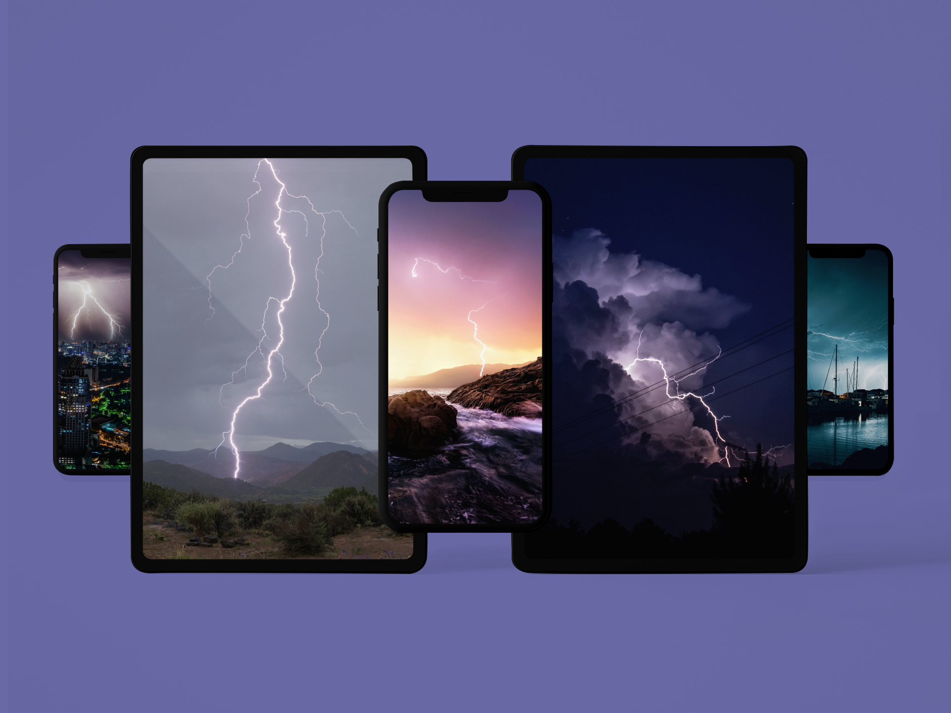 Lightning wallpapers for iPhone, iPad, desktop