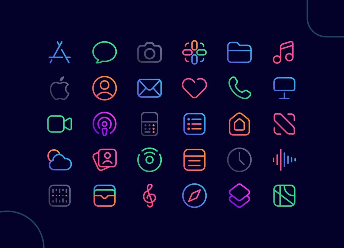 Linebit is a vibrantly colorful linear theme for iPhones