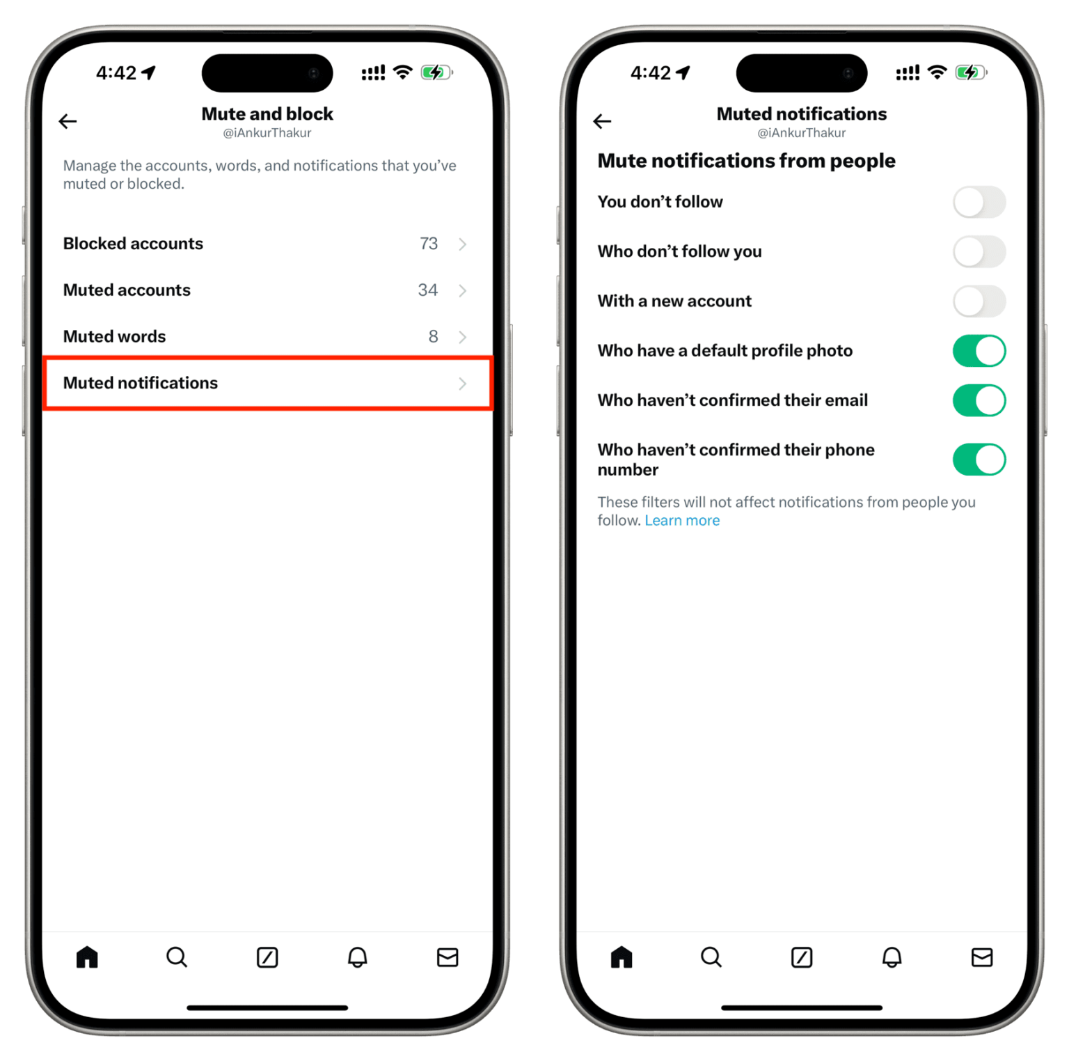 How to mute posts with specific words and from unverified accounts on X