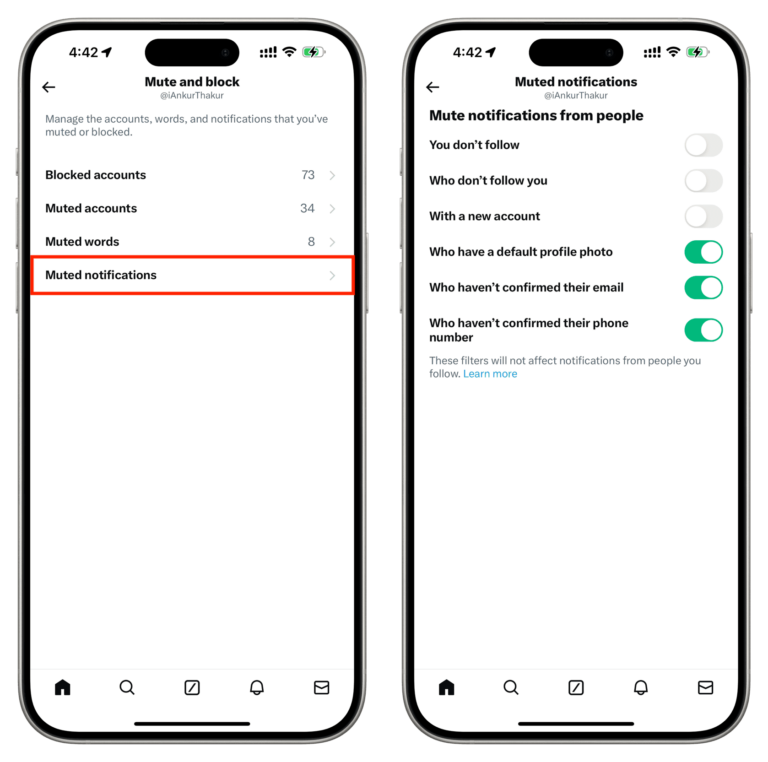 How to mute posts with specific words and from unverified accounts on X