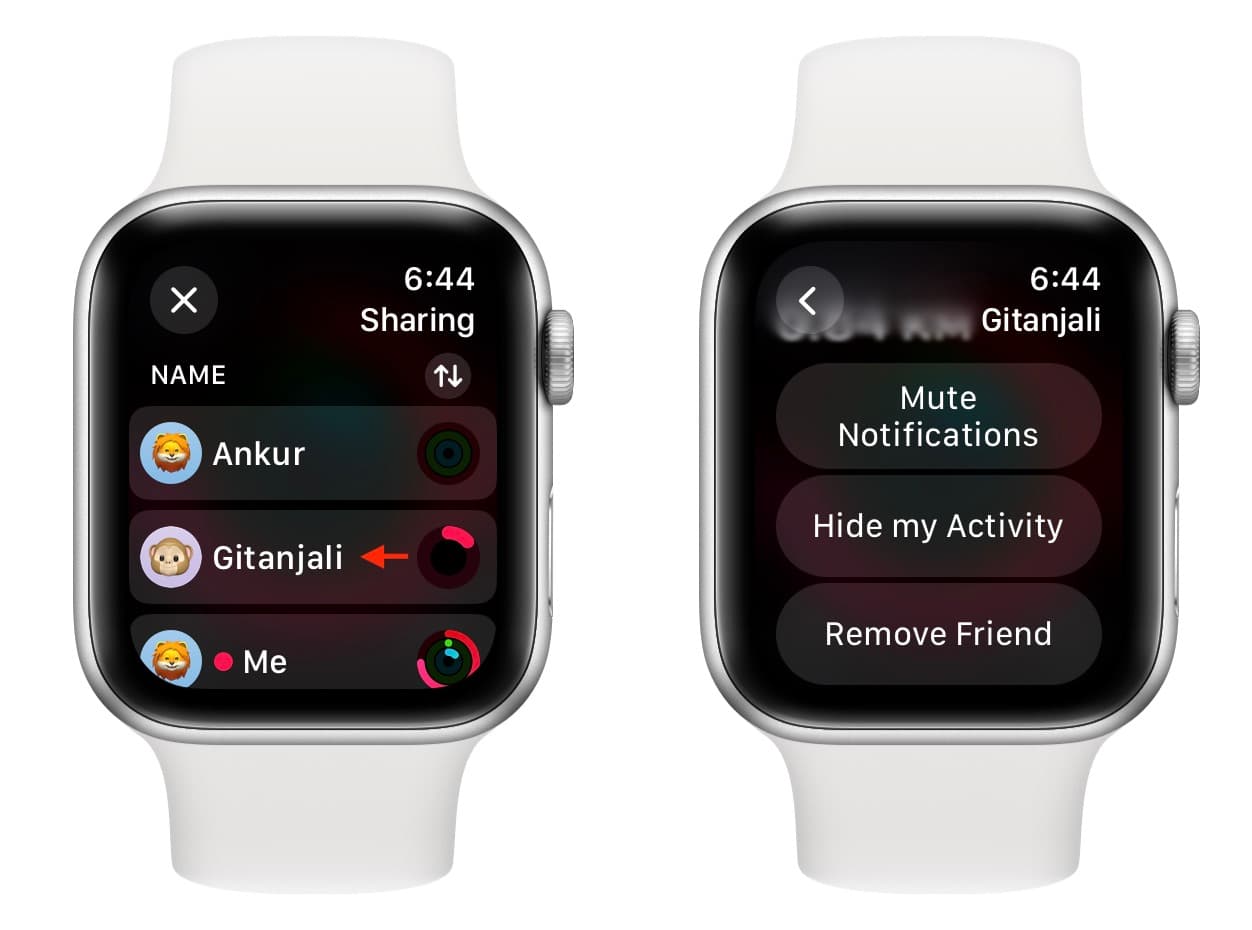 Manage your friend settings in Apple Watch Activity app