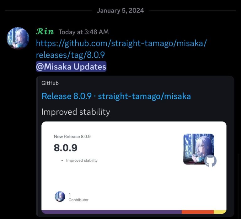 Misaka gets stability improvements in v8.0.9 as major update teased to ...