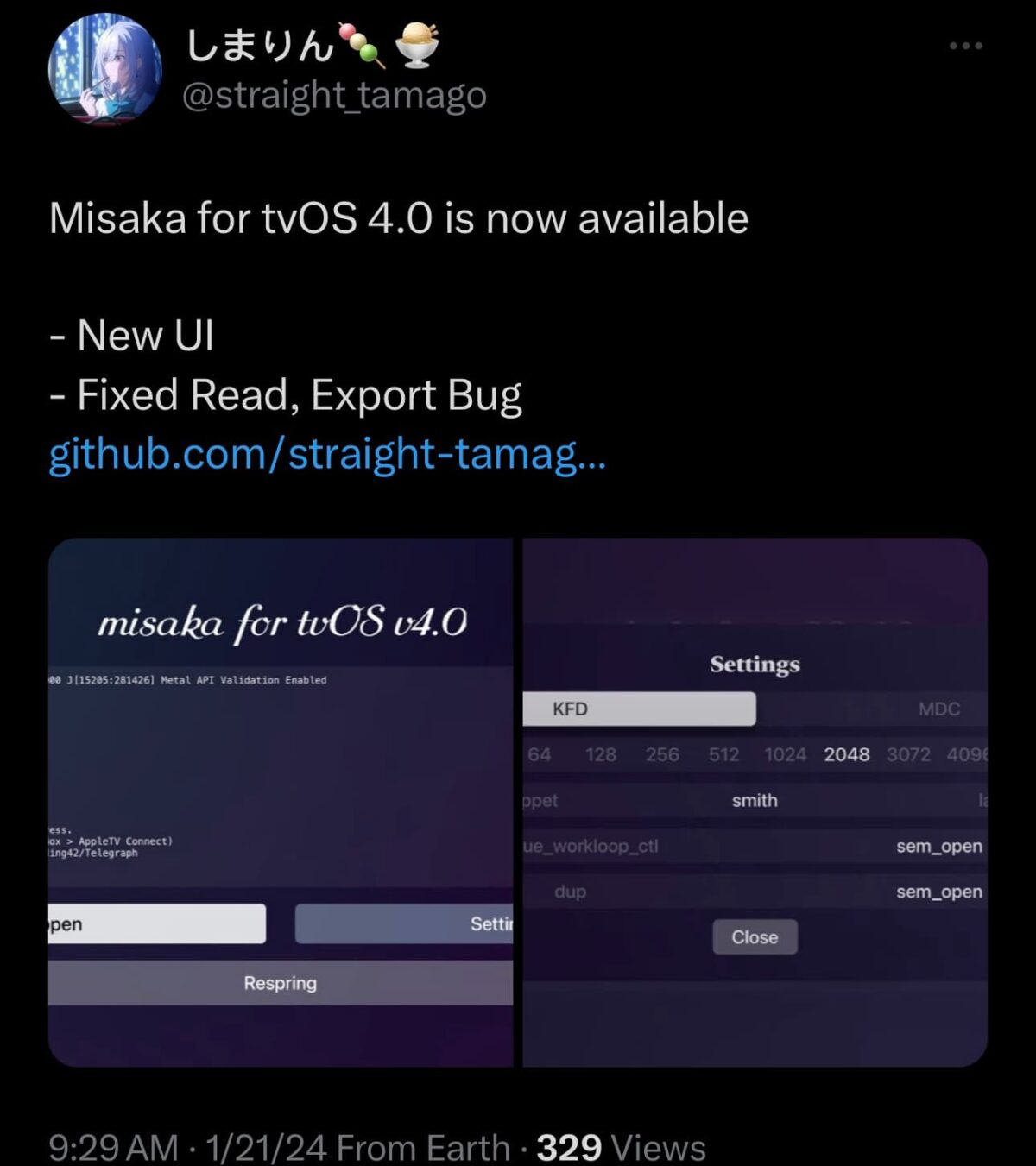 Misaka v4.0 for tvOS brings a redesigned interface