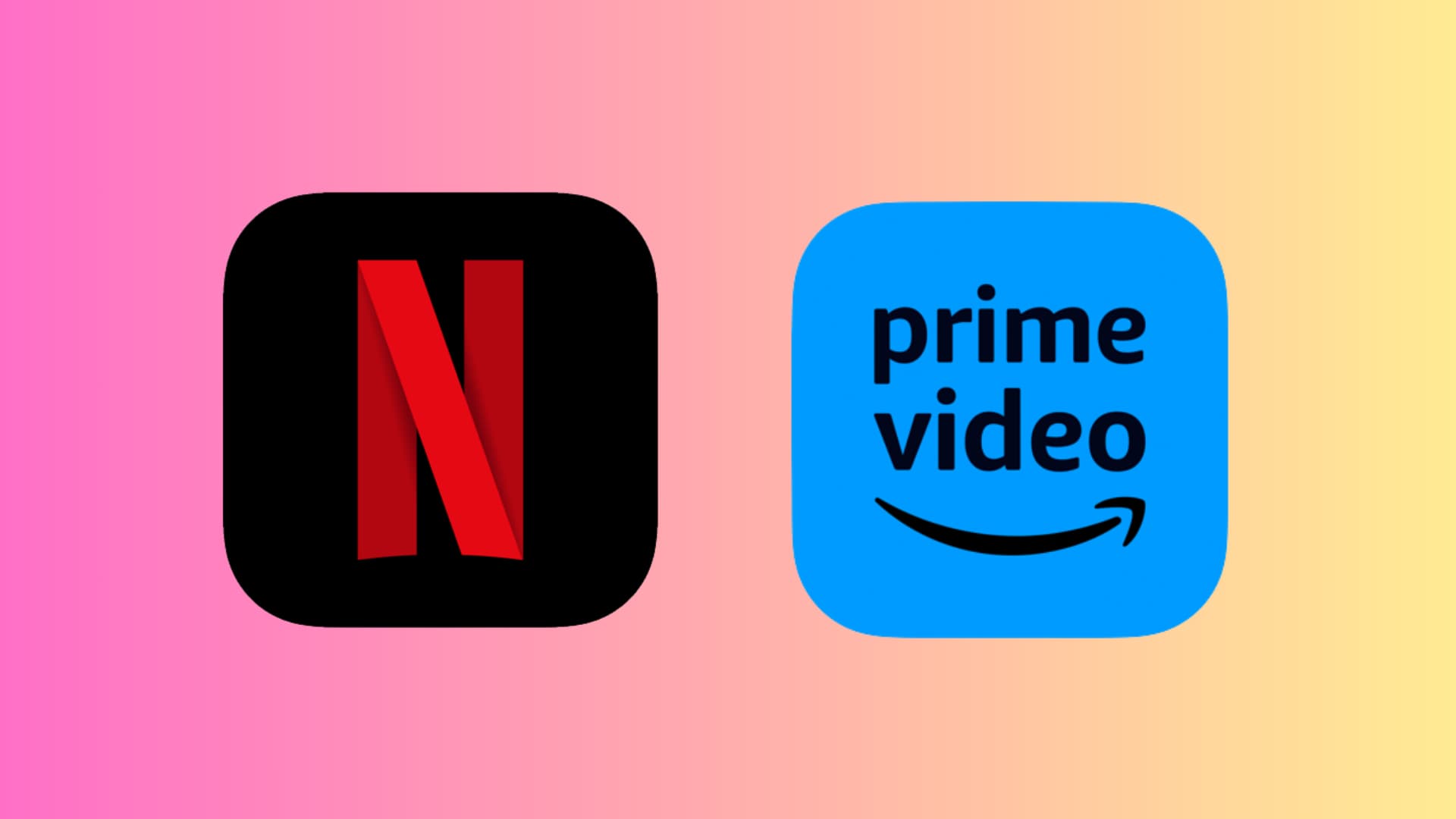 Netflix and Prime Video app icons