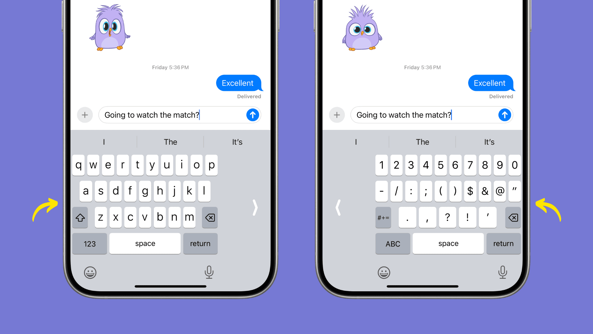 One-handed keyboard on iPhone for left and right handed people