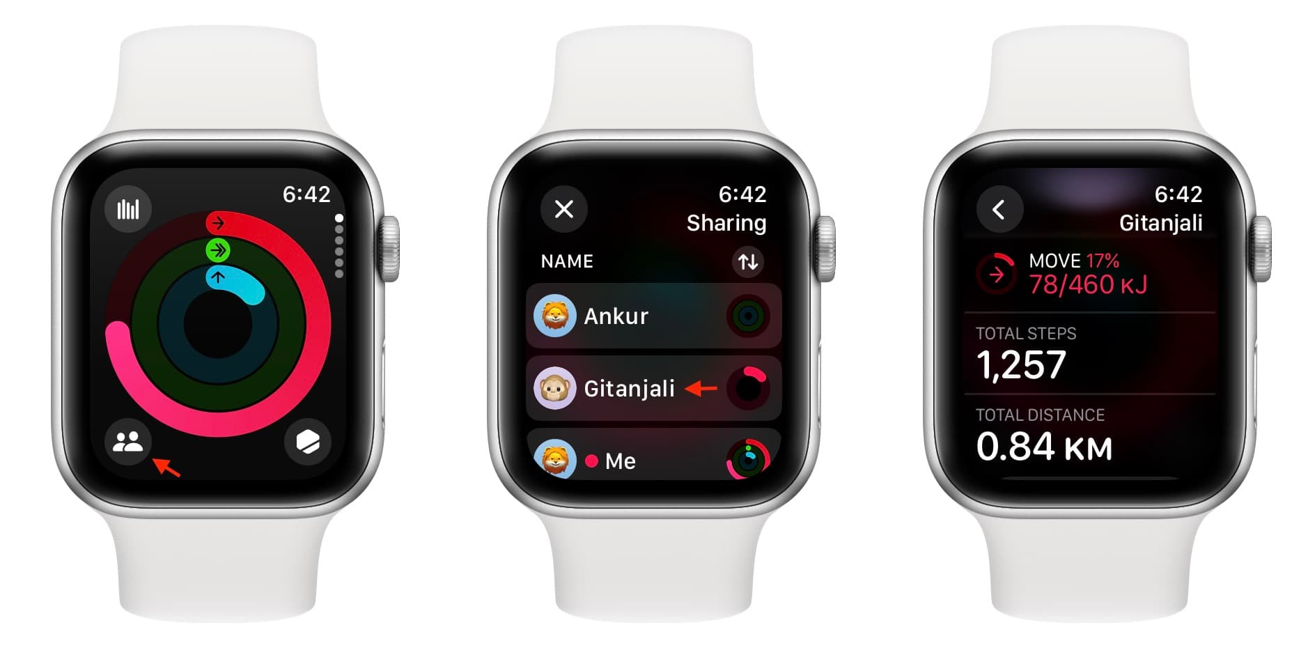 See a friend's activity rings on your Apple Watch