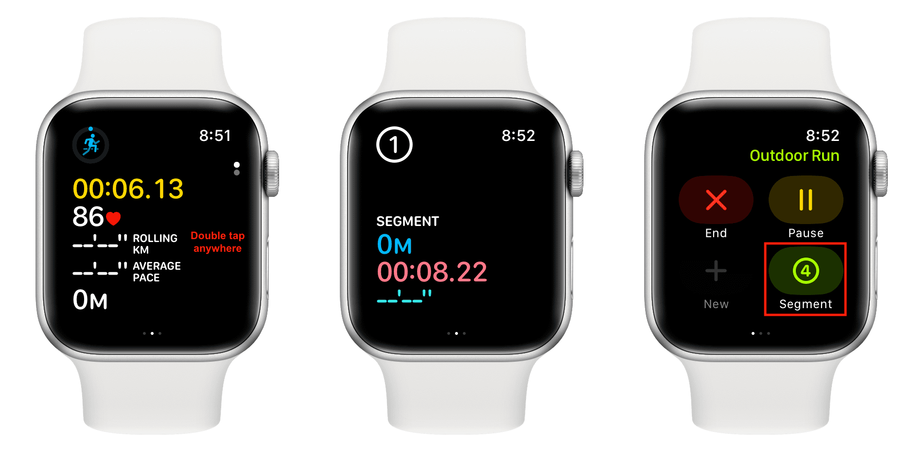 Segment workout on Apple Watch