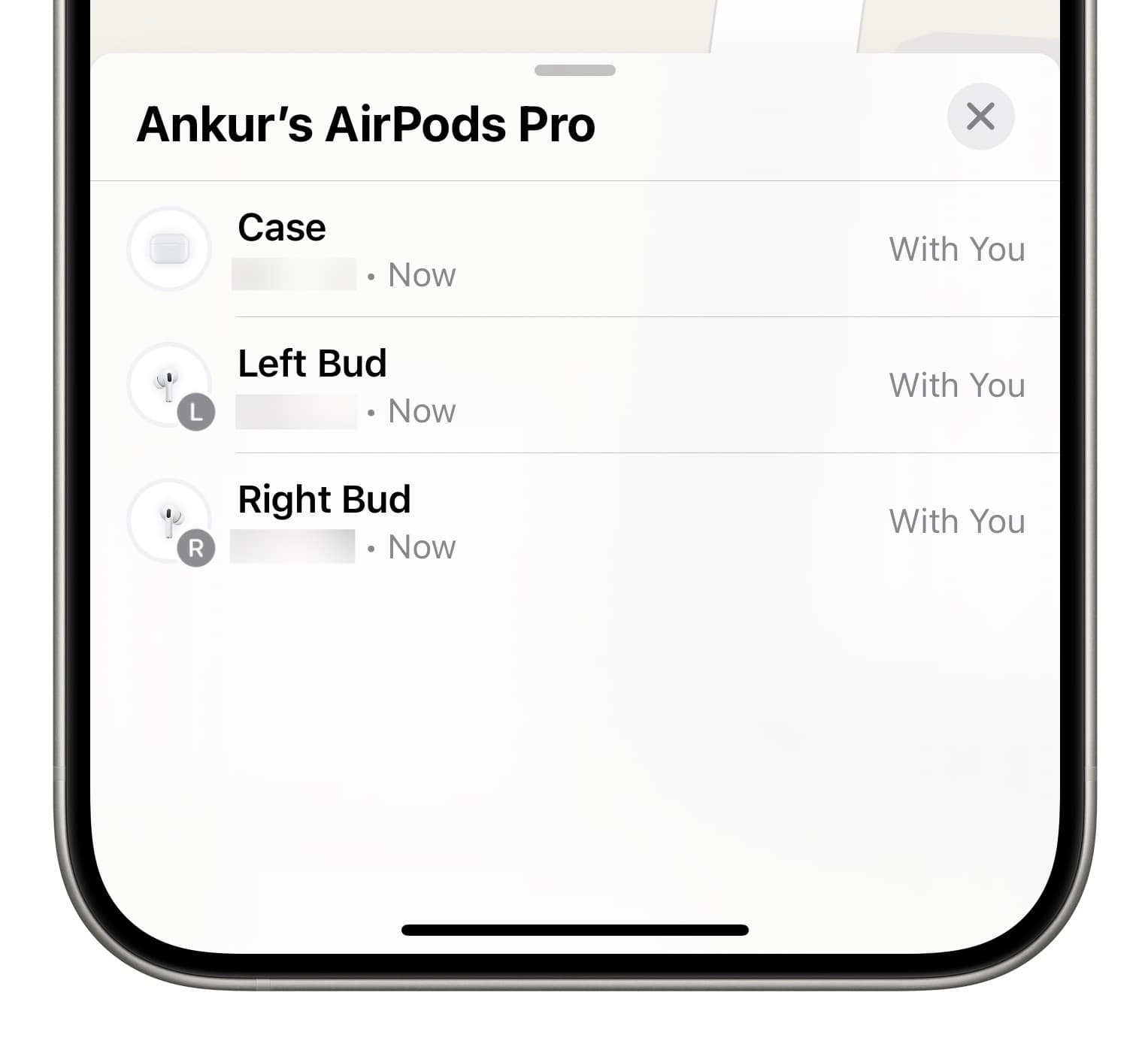 Select AirPods Pro 2nd generation case, left bud, or right bud to find one