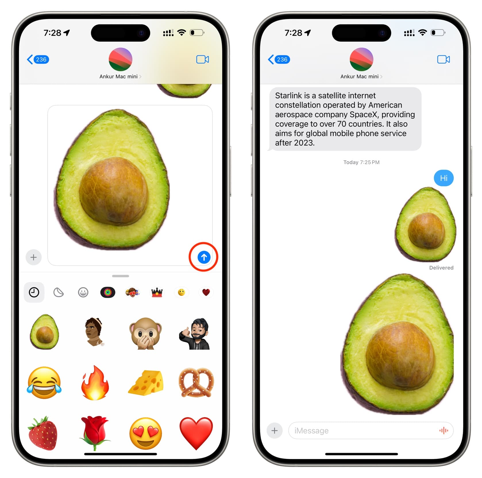 Send a huge sticker in iMessage on iPhone