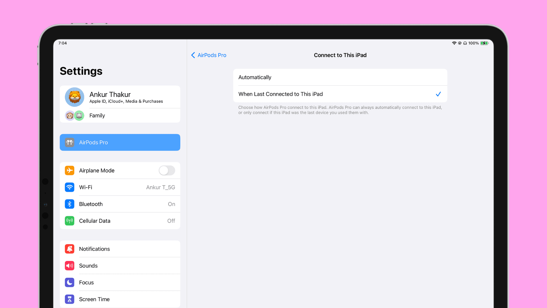 Stop AirPods from auto connecting to iPad