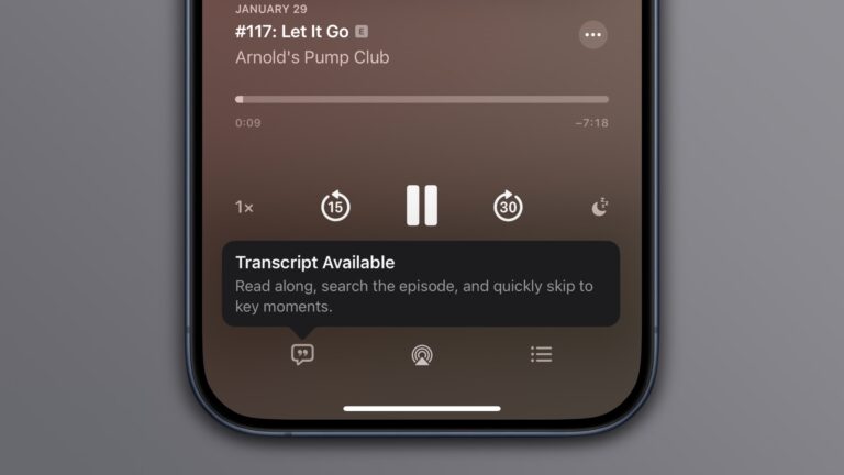 iOS 17.4 brings automatic transcripts to Apple Podcasts