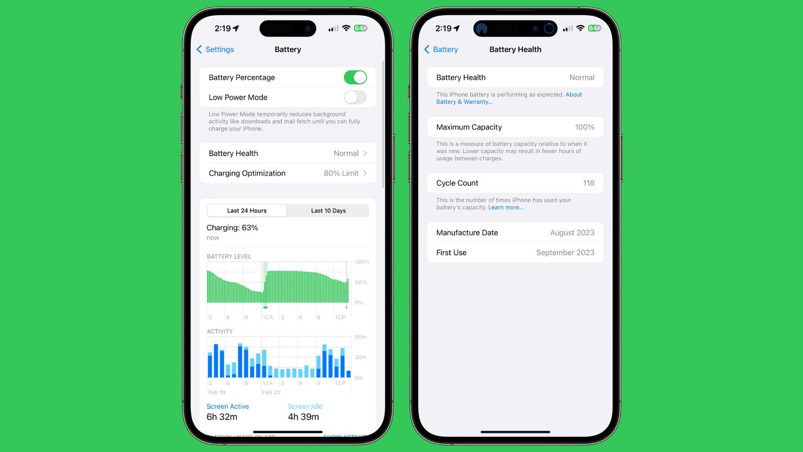 iOS 17.4 tweaks battery health reporting on the iPhone 15 models