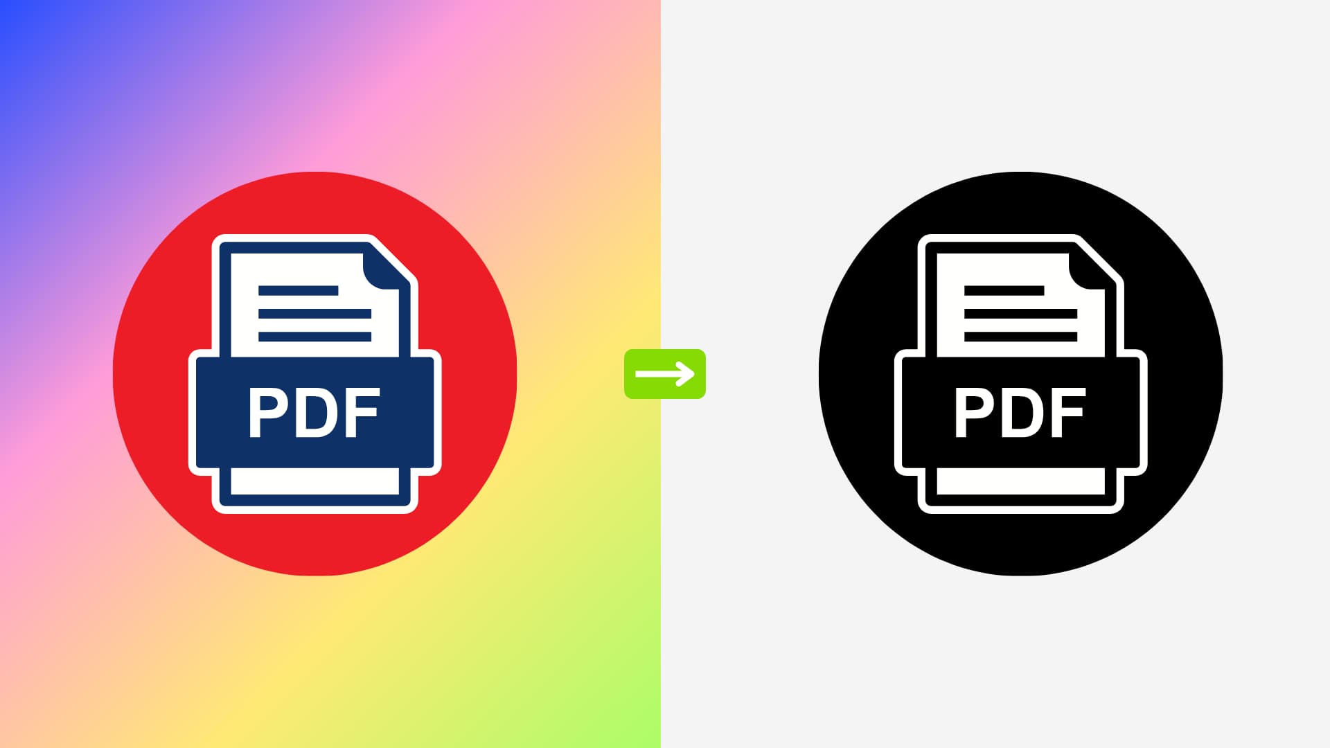 Convert color PDF to black and white