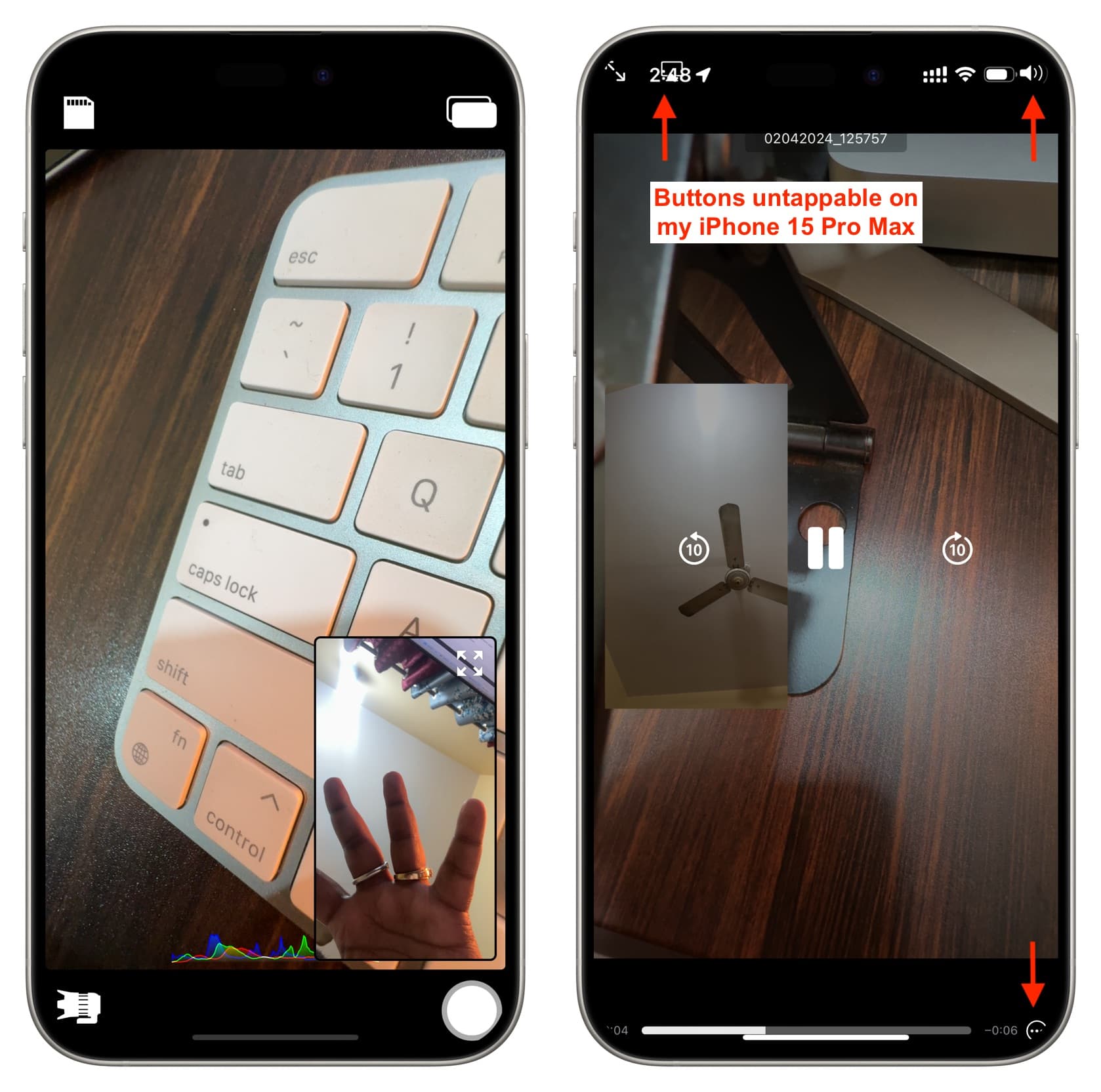 DoubleTake app recording simultaneously with both iPhone cameras