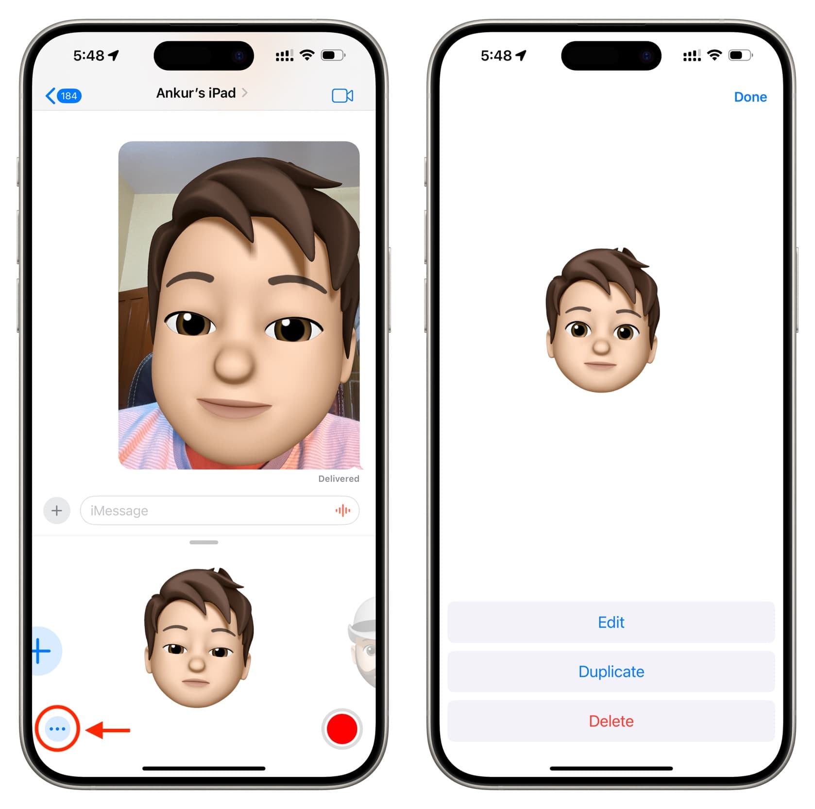 Edit, duplicate or delete Memoji on iPhone