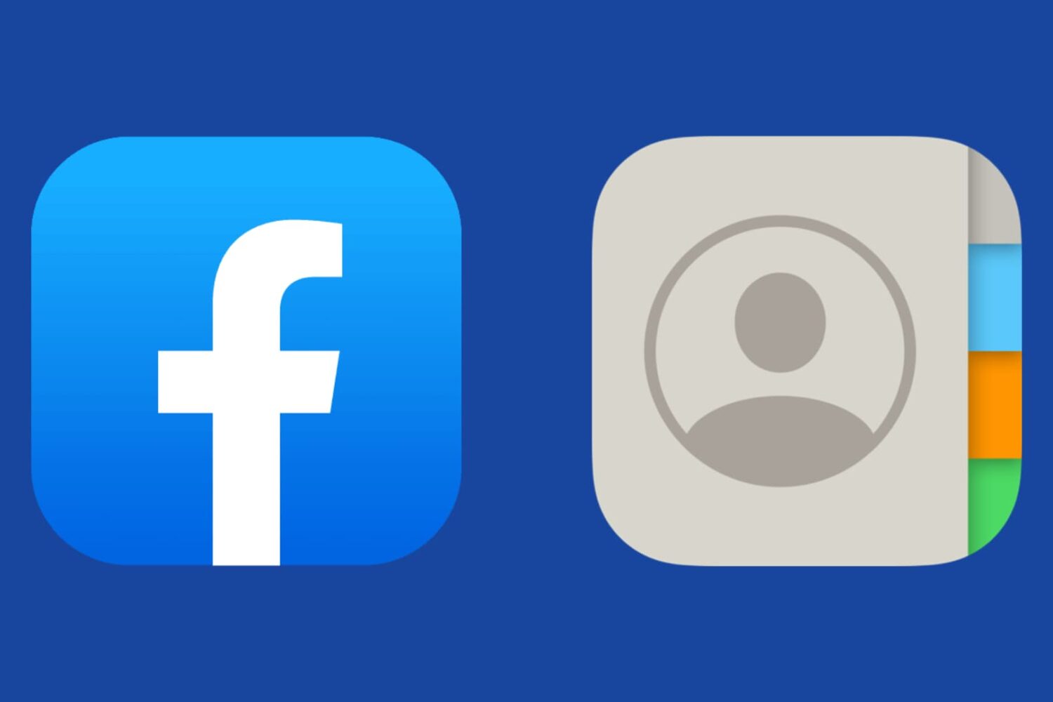Facebook and Contacts app icons