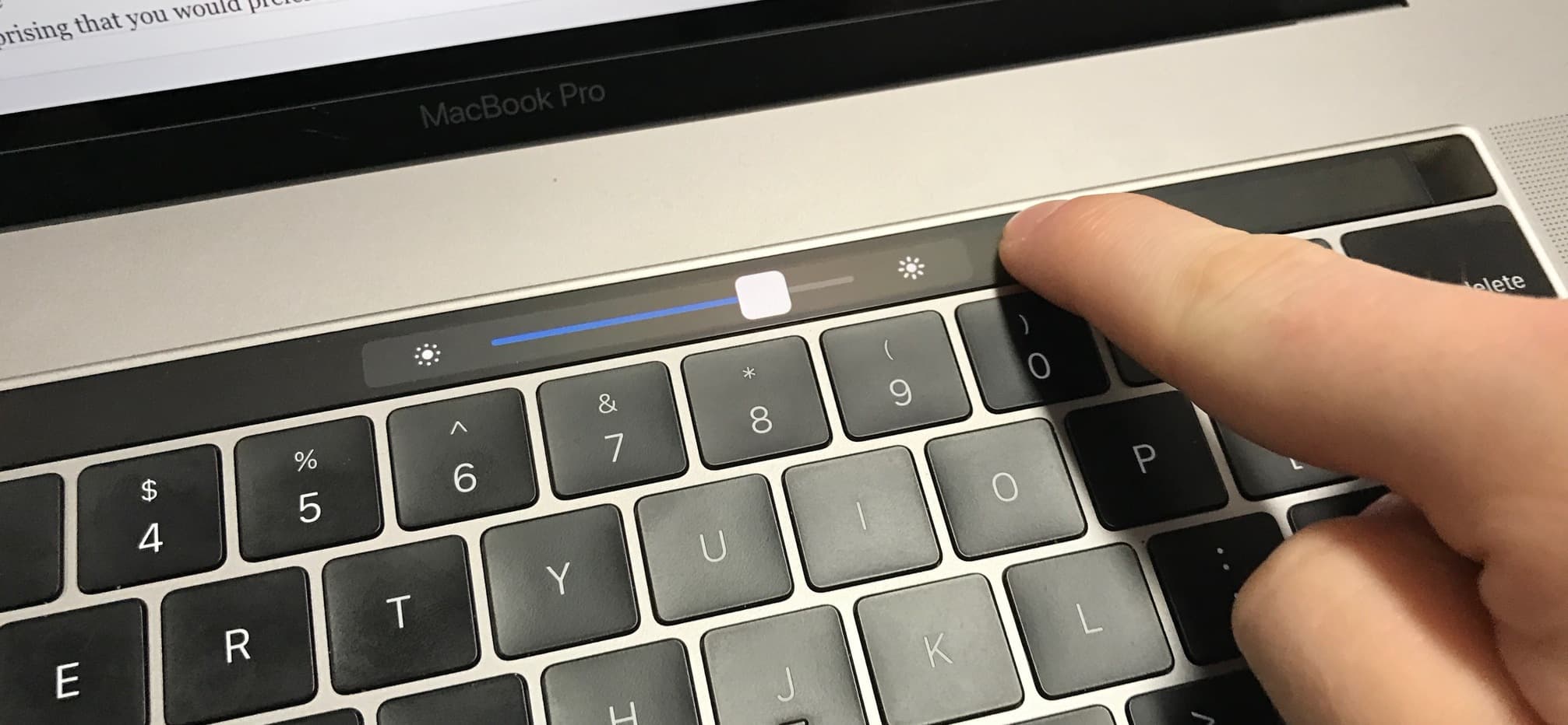 Interacting with Touch Bar on MacBook