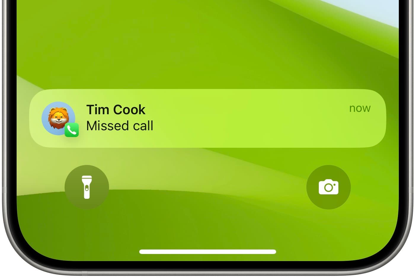 Missed call from Tim Cook on iPhone Lock Screen